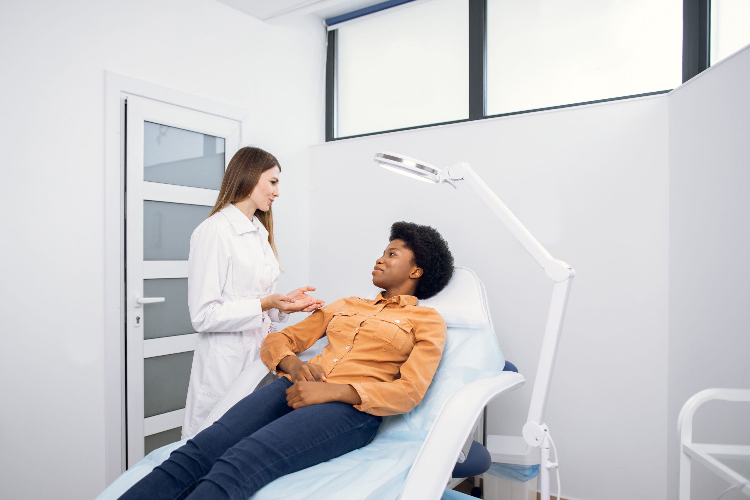 Brampton 4 Skincare therapist consulting with client about treatment options